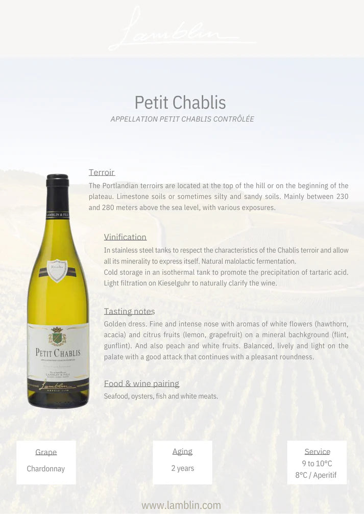 Lamblin Petit Chablis 2022- 750ml