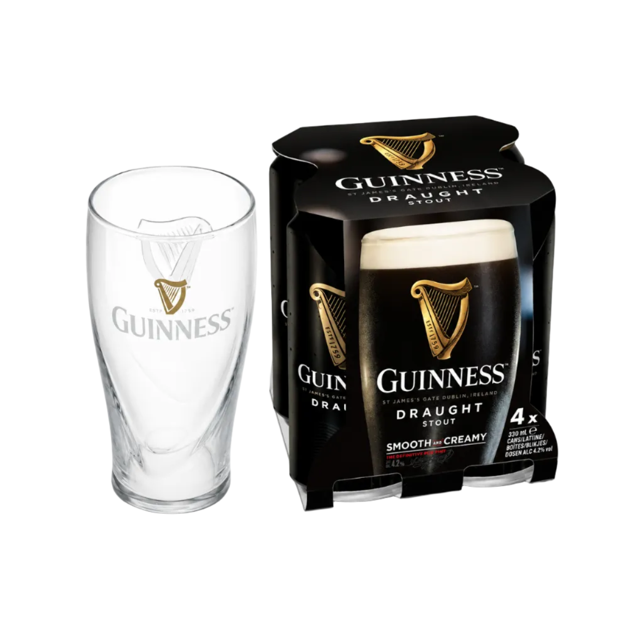 4xGuinness 440ml + Glas