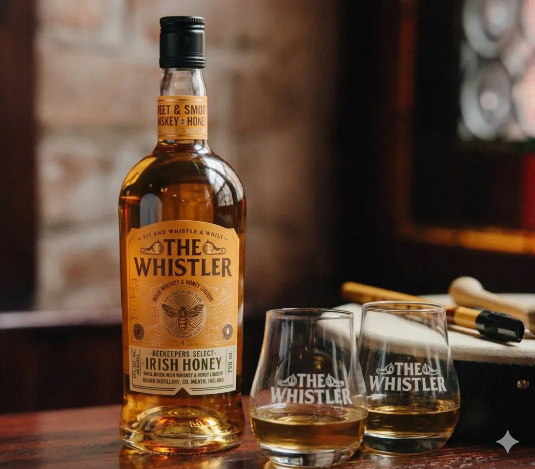 Whistler Irish Honey Whiskey + 2 glös