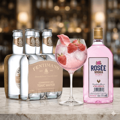 Rose Gin by Rosée 700ml x 4x Fentimans Connoisseurs Tonic