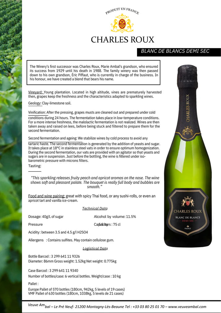 Charles Roux Blanc de Blancs Brut - 750ml